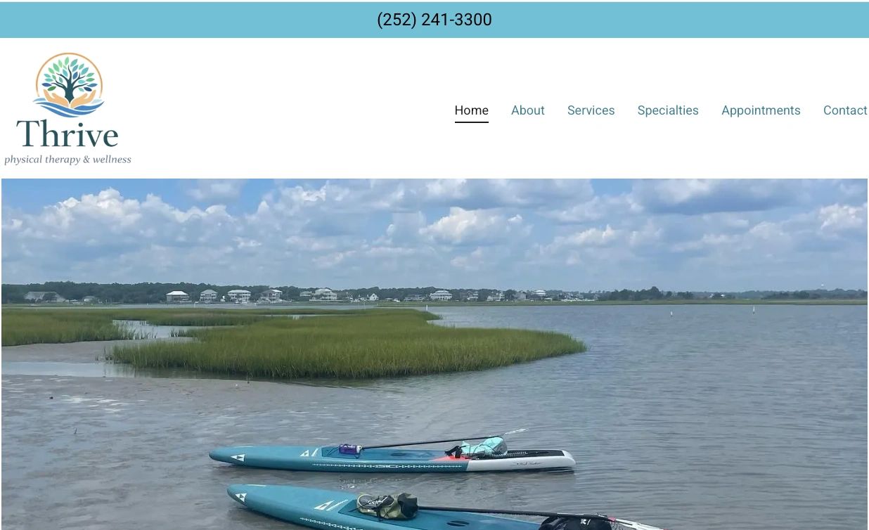 A custom physical therapy website by Simply Digital NC, featuring responsive design and easy nav.