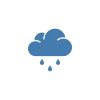 A blue cloud with raindrops icon.