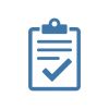 A clipboard with a checklist and a checkmark icon.