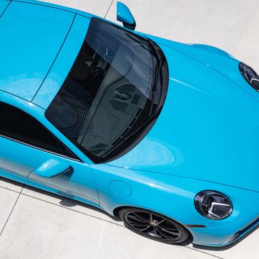 Blue Car Porsche Paint Protection Film PPF