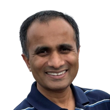 Smiling man in a striped polo shirt.