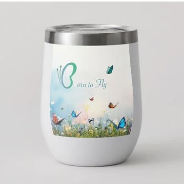 Born to fly wine tumbler