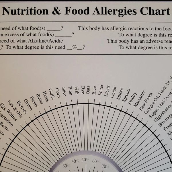 Nutrition & Food Allergies Chart with a circular scale.