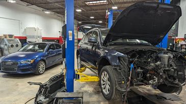 Audi car being serviced.