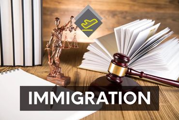 An immigration lawyer consulting with clients, offering expert guidance on immigration matters with 