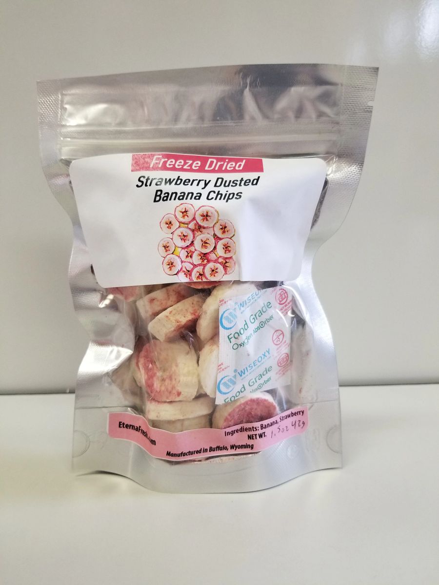 Freeze Dried Dusted Strawberry Banana Chips