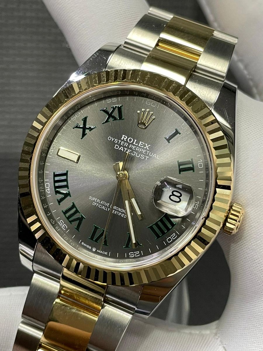 rolex datejust 41 wimbledon fluted bezel