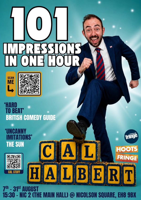 Comedian Cal Halbert promotes his '101 Impressions in One Hour' show at Edinburgh Fringe.