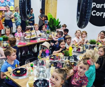Children enjoying a lively birthday party.