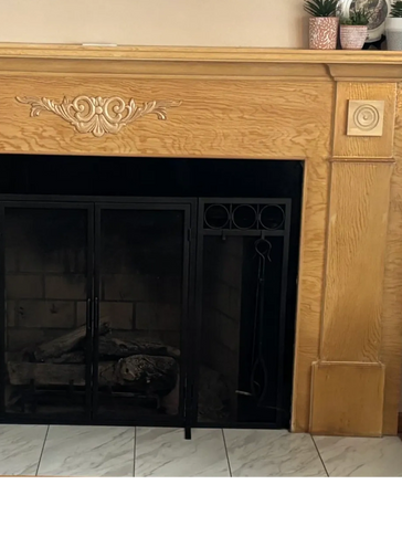 Fireplace with decorations