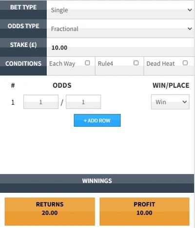 Single Bet Calculator