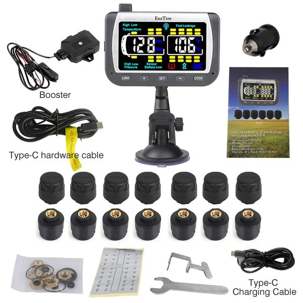 Motorbike Tire Pressure Sensor MOTO Test TPMS Motorcycle Tyre Pressure  Monitoring System LCD Screen Display Wireless