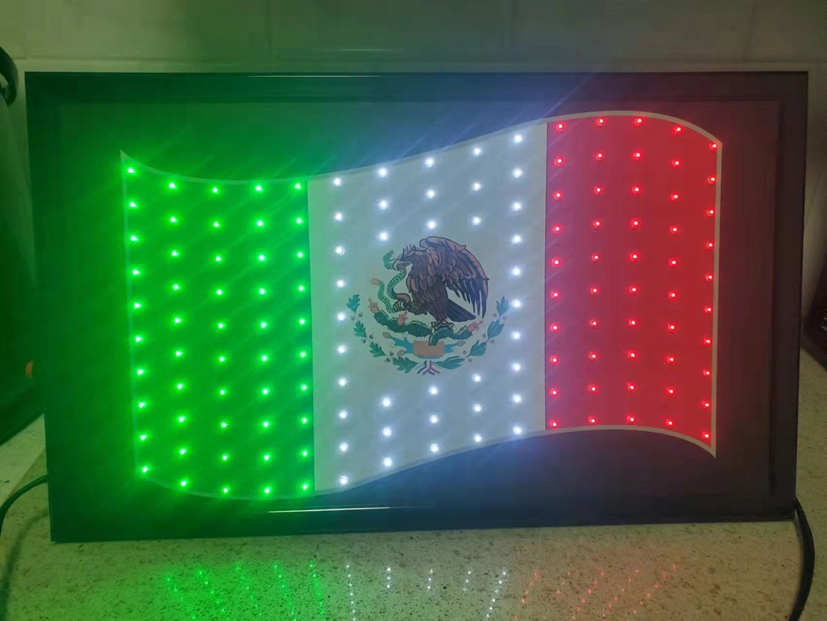 Framed LED Mexico flag