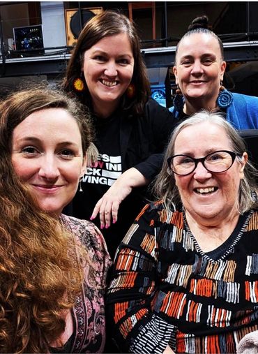 Jayne, Linda, Aunty Julie and Augusta Supple at the first public reading of the Parramatta Play Proj
