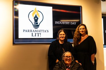 Julie & Jayne Christian w/ Augusta Supple, supporting Parramatta's Lit! Industry Day. 
Photo credit: