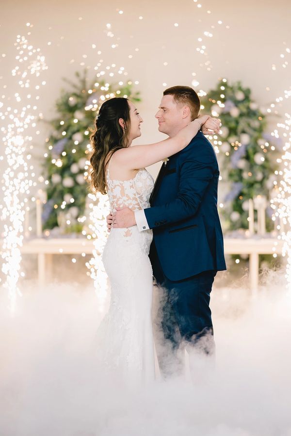 indoor cold sparklers at wedding in Toronto