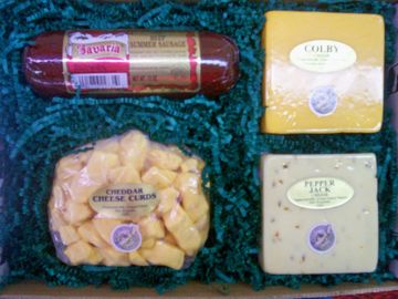 Wisconsin Cheese, Cheese Curds, Sausage, Gift Box