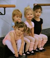 Children in ballet leotards dance studio Austin Texas