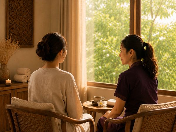Zwei Frauen sitzen entspannt am Fenster in einem gemütlichen Raum.
