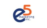 e5 marketing inc logo in blue and orange color 
