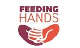 Feeding hands logo in pink and orange color 