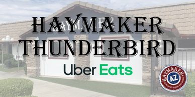 Haymaker Thunderbird offers Uber Eats delivery in a suburban neighborhood.