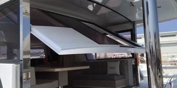 A hydraulic window opening on a luxury yacht.