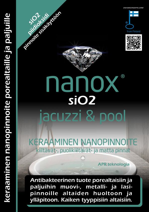 nanox siO2 jacuzzi&pool nanopinnoite, pinnoite porealtaille ja paljuille.