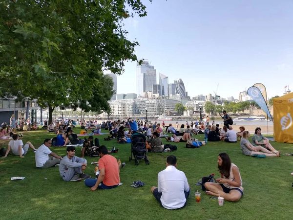 People in a park, London 