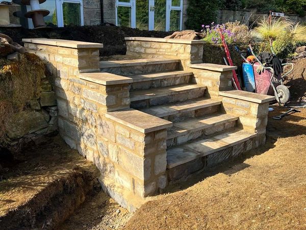 A premium stone staircase built by S.Fairless Ltd in Corbridge, Northumberland