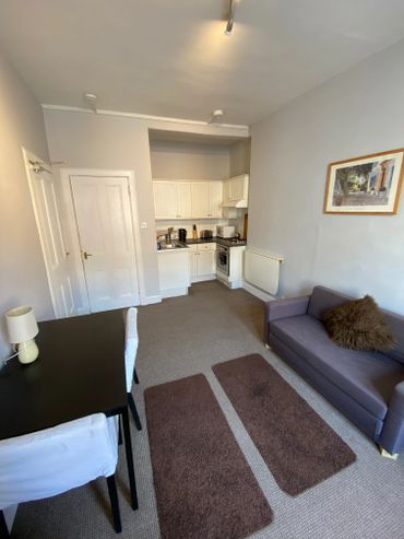View to kitchen area Downfield apartment