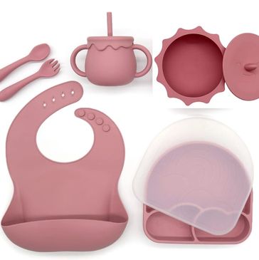 Elephant Joy 6pc Silicone Suction Feeding Set - Mealtime Fun