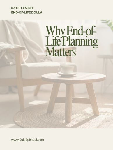 Chair and Table with Coffee Mug. Text Why End-of-Life Planning Matters