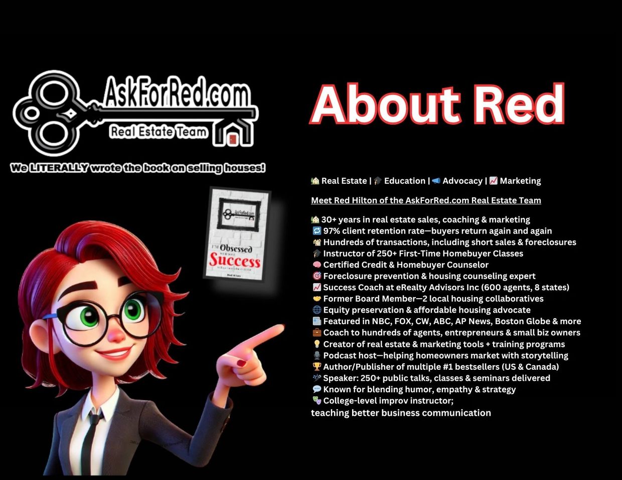 About Red: Experienced real estate expert with 30+ years in sales, coaching, and marketing.