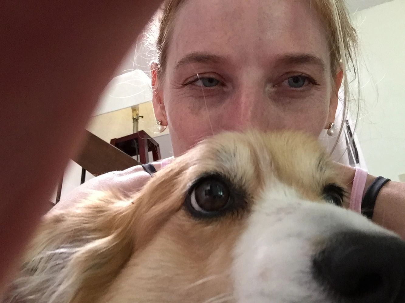 Heather Kokx with Corgi Ember