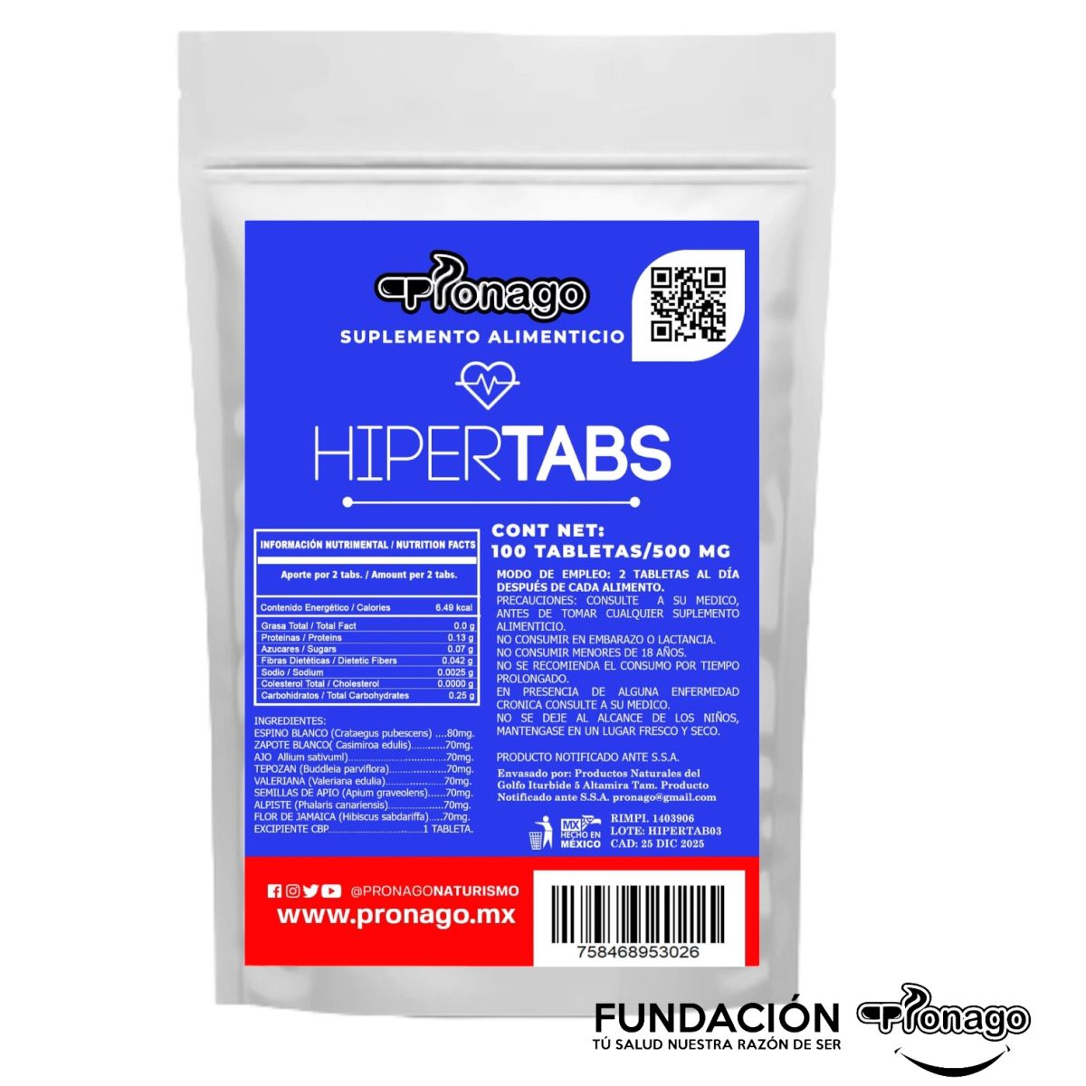 HIPERTABS EMPAQUE C/100 TABLETAS