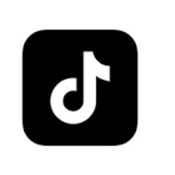 Black and white TikTok logo with a rounded square background.