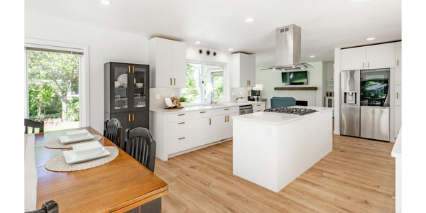 Contemporary kitchen design with natural finishes. open layout. Design by SIDO Enterprise Corp.