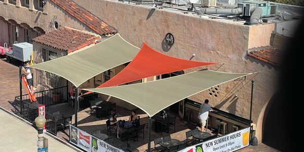 Sail Shades at Santa Fe Express Cafe in Fullerton