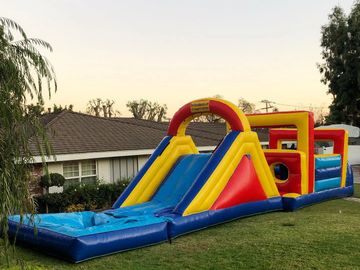 Inflatable slide 
obstacle course Waterslide 
obstacle course for rent 
party rentals in Garden Grov