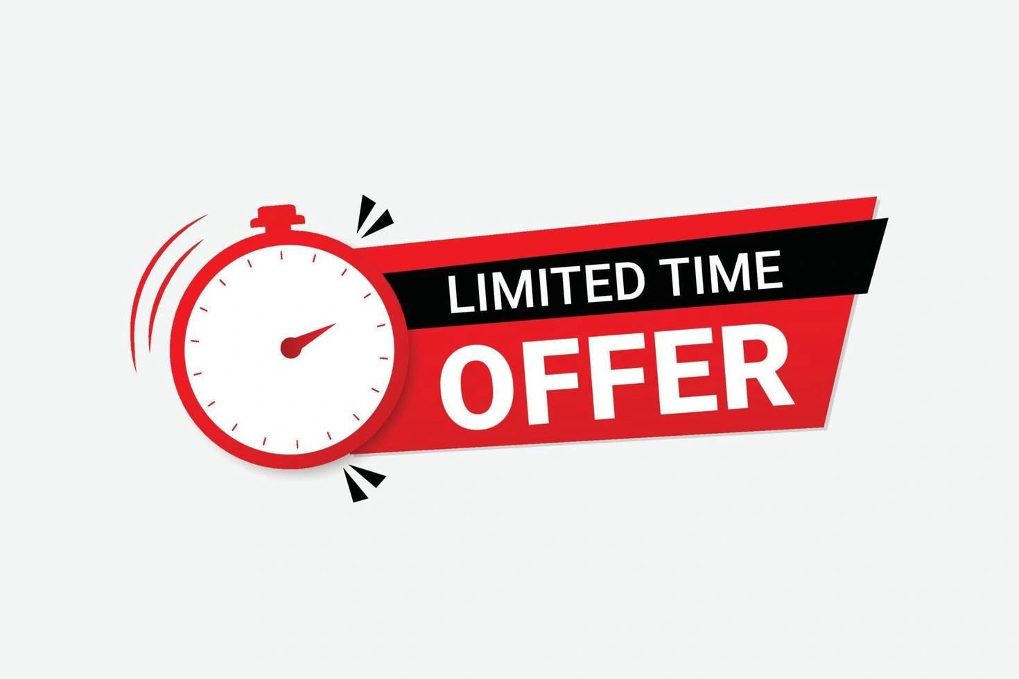 Graphic of a stopwatch with 'Limited Time Offer' text in red and black.