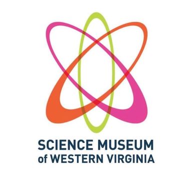 Colorful atomic symbol with Science Museum of Western Virginia text.