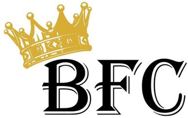 BFC logo with a golden crown tilted on the letter B.