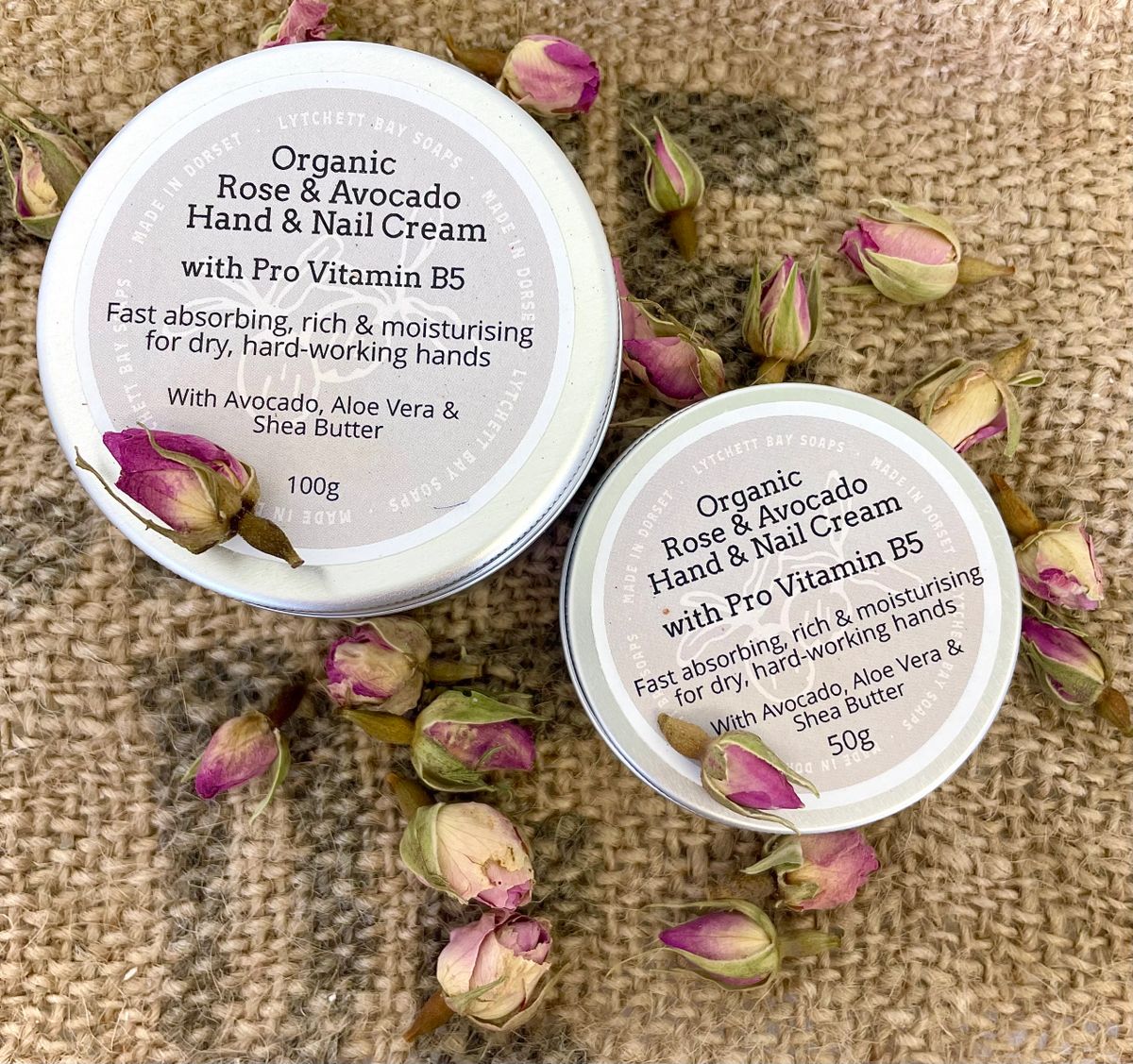 Rose and Avocado Organic Hand & Nail Cream with Pro Vitamin B5
