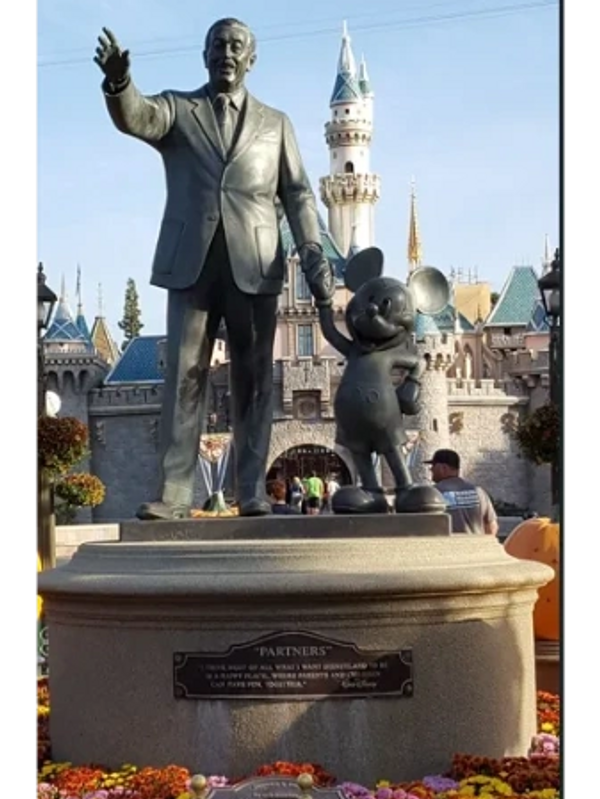 The Partners Statue of Walt Disney and Micky Mouse, Disneyland California.