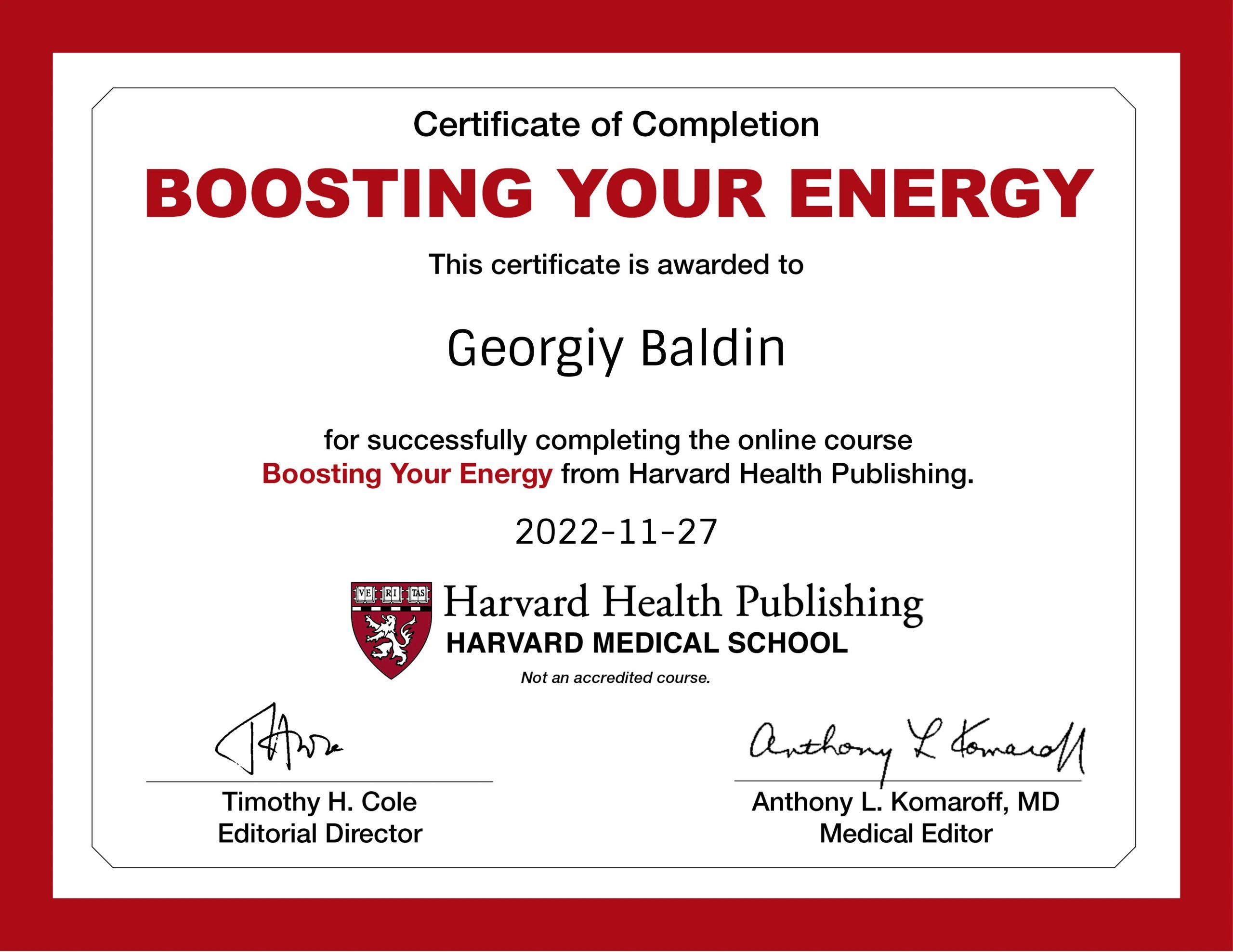 Boosting your energy | Harvard Medical School