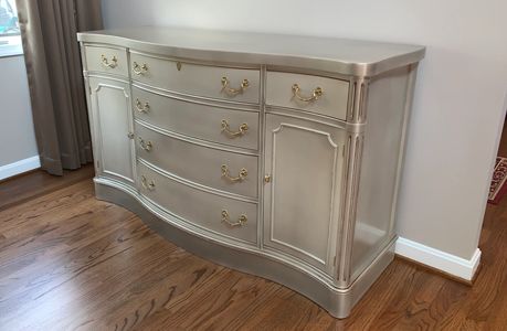 metallic side board refinished