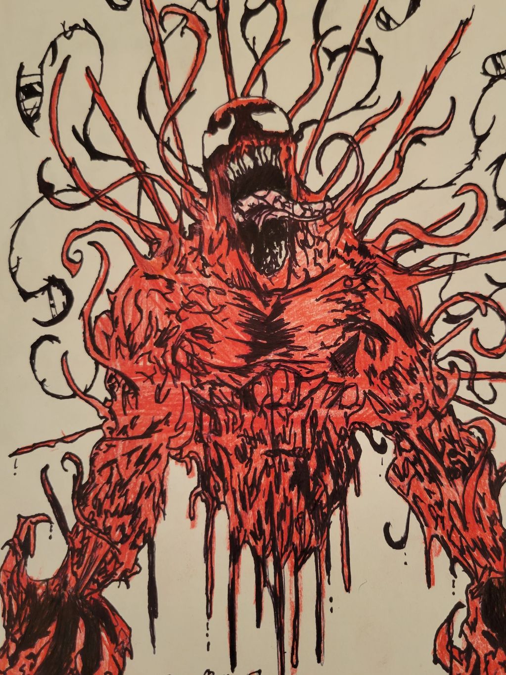 This is a piece based of the marvel character carnage 