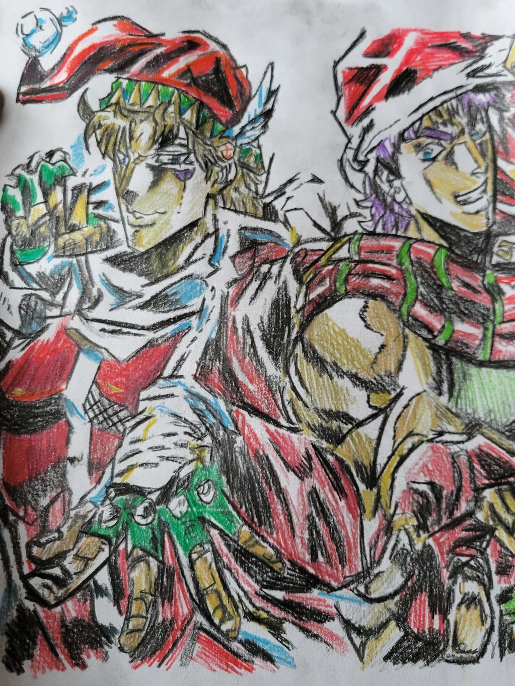 This is a Christmas piece based of the show jojos bizarre Adventures