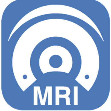 MRI scanner icon with blue background